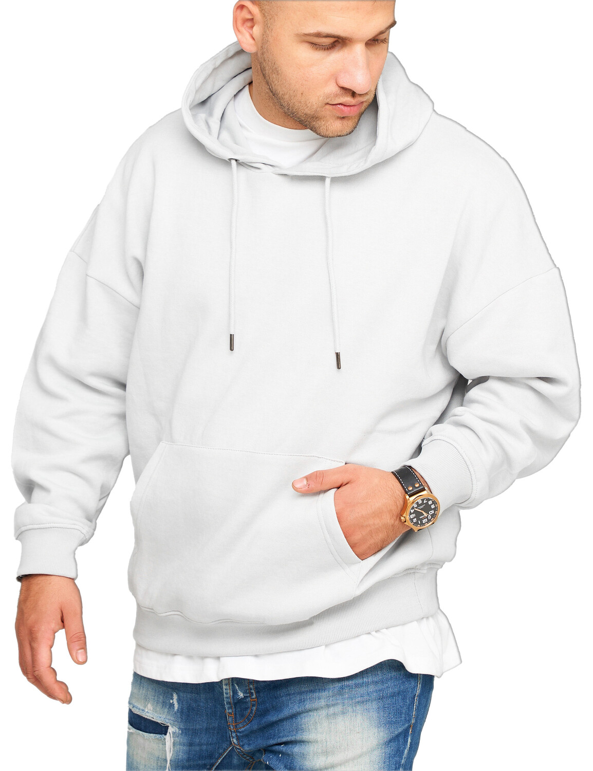 

Толстовка behype Kapuzenpullover BHPASTO Basic Oversize Einfarbig, светло-серый