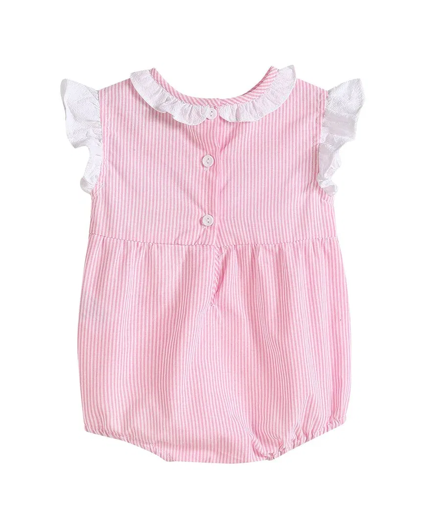 Комбинезончик Lil Cactus Striped Lil Sister Smocked Romper, розовый — фото 2