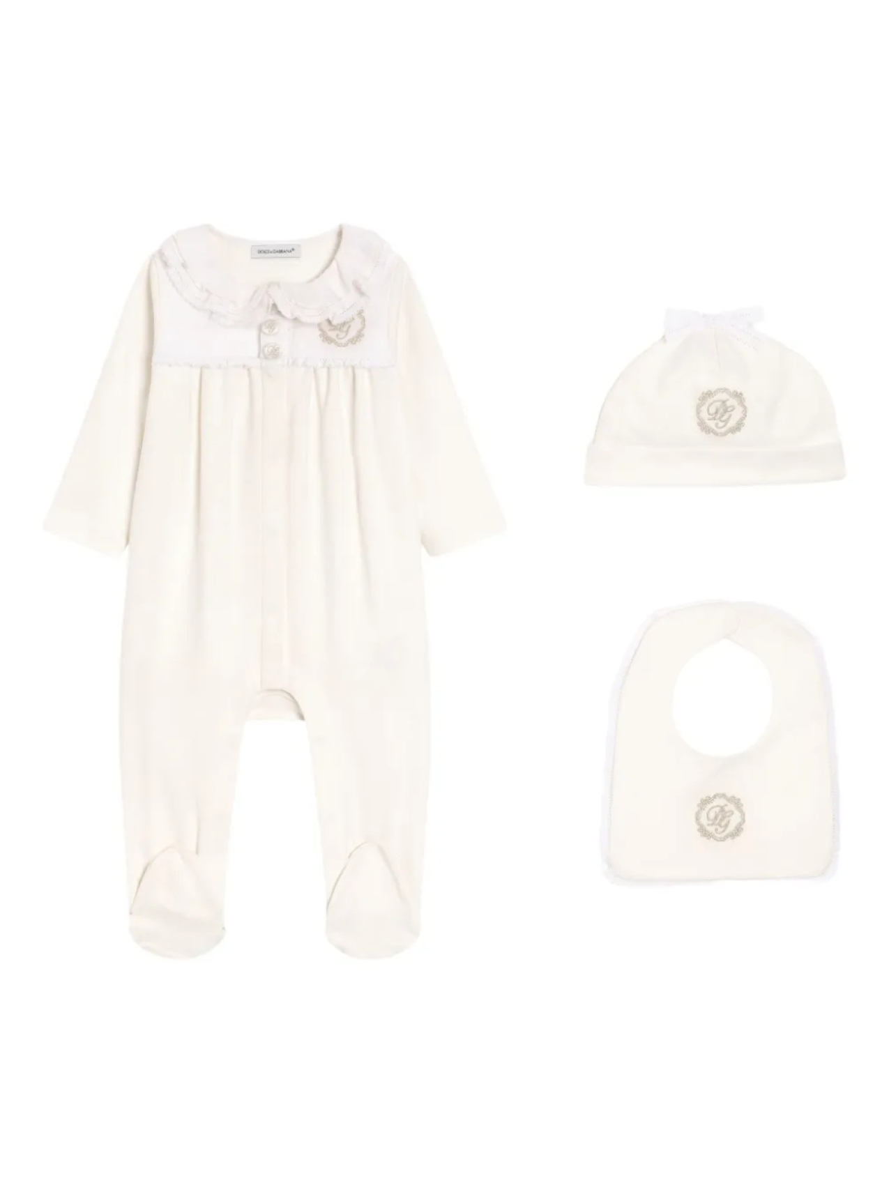

Dolce & Gabbana Kids комплект для новорожденного с оборками, белый