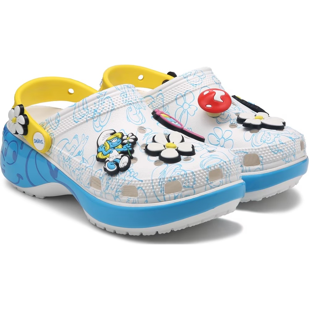 Классические сабо на платформе Smurfs Crocs, мультиколор