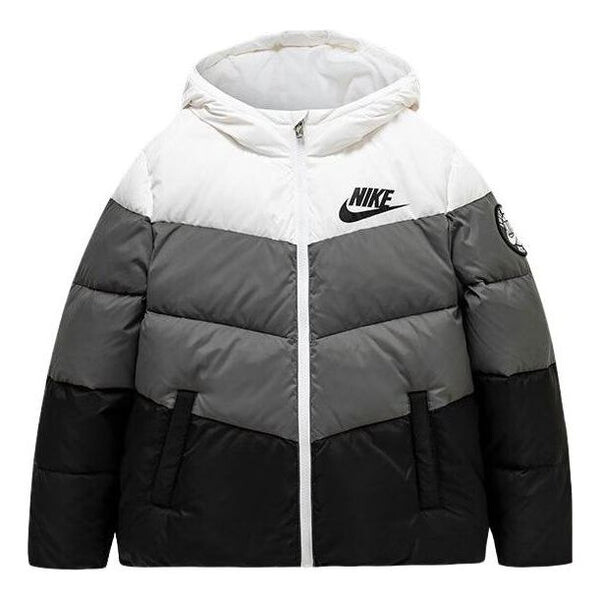 

Куртка (PS) Nike Colorblock Chevron Puffer Jacket 'White Grey Black', мультиколор