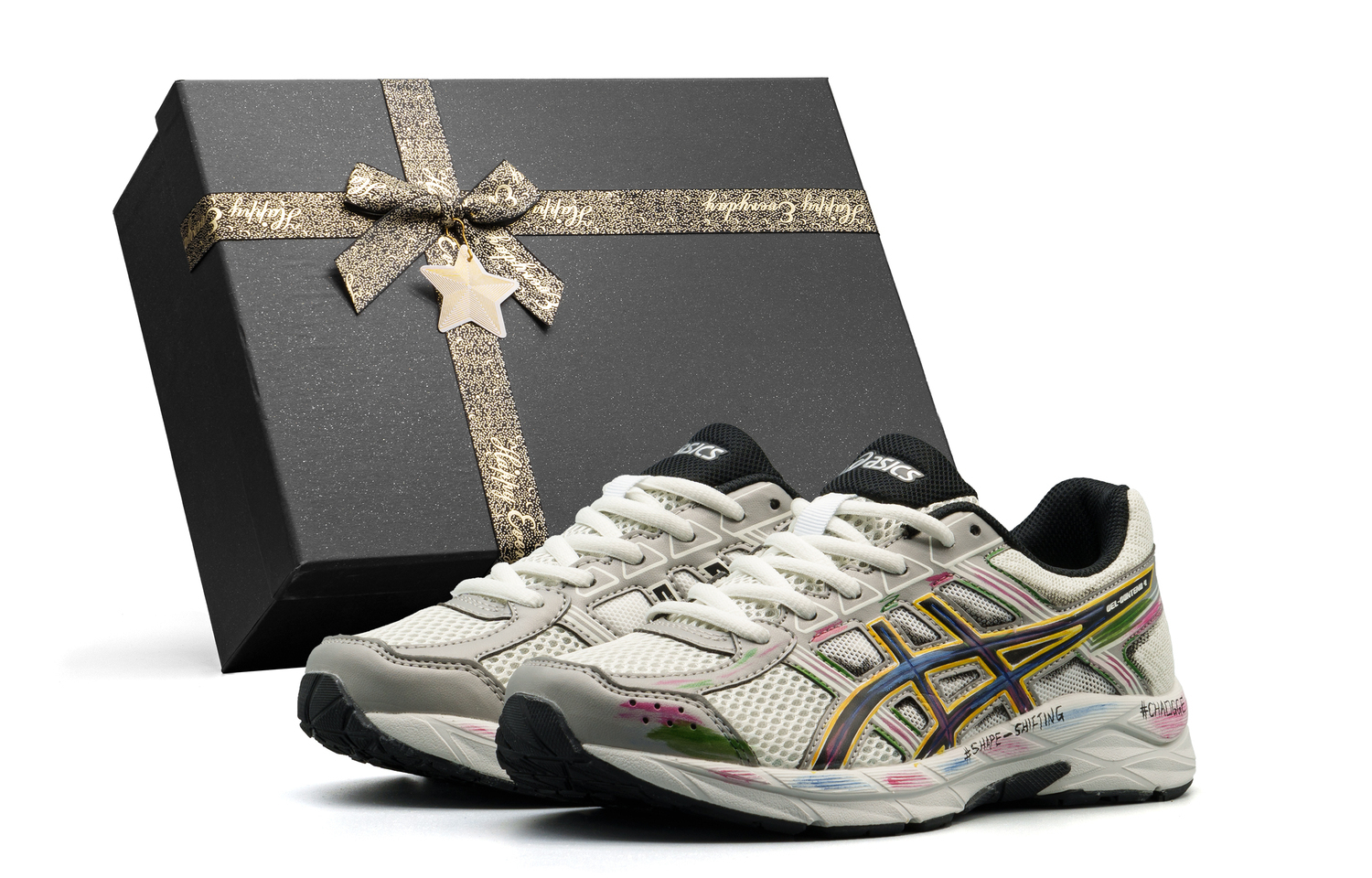 

Мужские кроссовки для бега Gel Contend 4 с амортизацией, устойчивые к истиранию, дышащие, низкие ASICS, мультиколор box