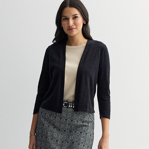 

Кардиган с открытой передней частью и рукавом три четверти Croft & Barrow, Mineral Black