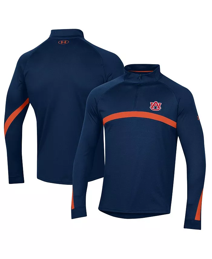 

Толстовка Men's Navy Auburn Tigers Game Day Raglan Quarter-Zip Top Under Armour