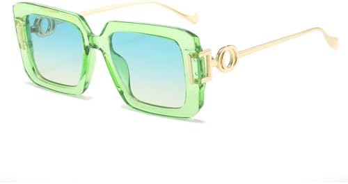 

Тренды 2026 года: квадратные панк-солнцезащитные очки для женщин и мужчин, градиентные солнцезащитные очки, очки для активного отдыха с защитой от УФ-излучения UV400 MTZJH, Green Green