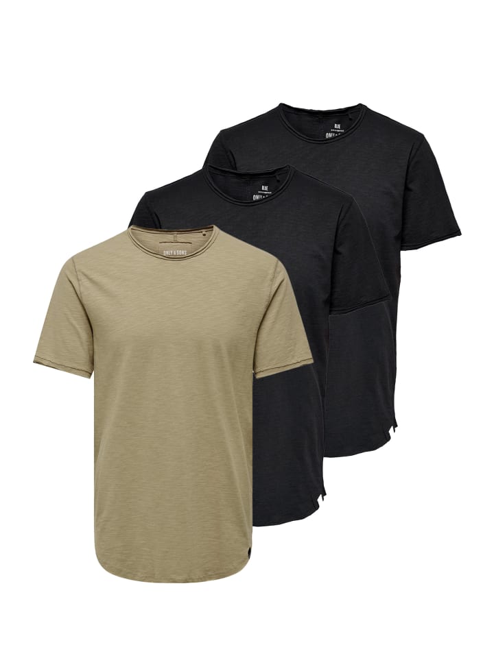

Футболка ONLY & SONS, цвет schwarz/schwarz/beige