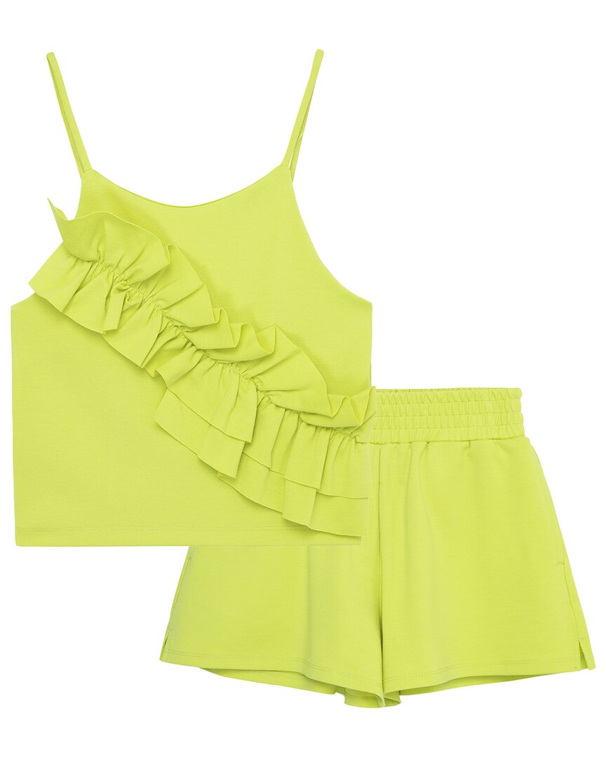 

Привычный комплект из майки и шорт с присборенной спинкой Habitual, зеленый