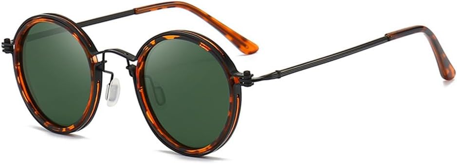 

Мужские поляризованные солнцезащитные очки в металлической круглой оправе, женские солнцезащитные очки в стиле ретро с защитой от УФ-излучения UV400 HDUBFY, Turtle Green