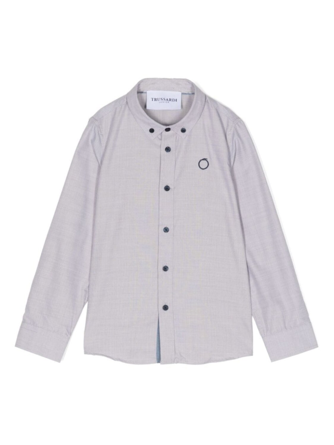 

Рубашка с меланжевым эффектом и вышитым логотипом TRUSSARDI JUNIOR, серый