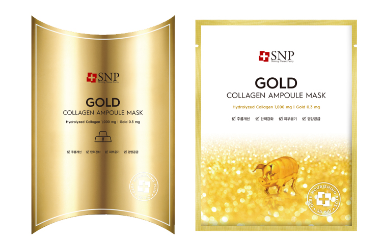 

SNP Золотые коллагеновые маска для лица с яичным белком увлажняющая 25мл*10/25мл*10*3