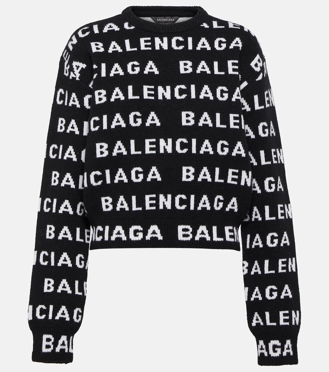 

Шерстяной свитер с логотипом BALENCIAGA, черный