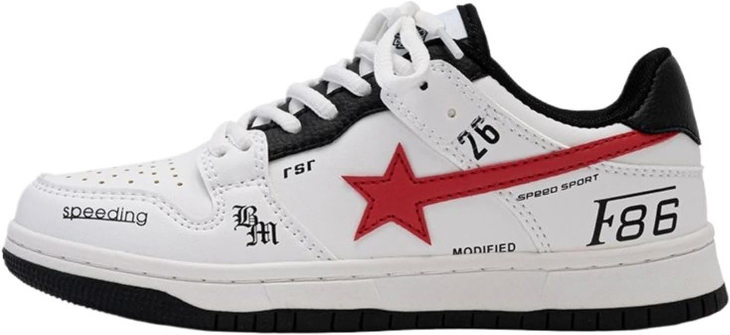 

Женские и мужские кроссовки Y2K Star Chunky, модные, стильные, повседневные, удобные для прогулок и скейтбординга Macefil, белый/красный