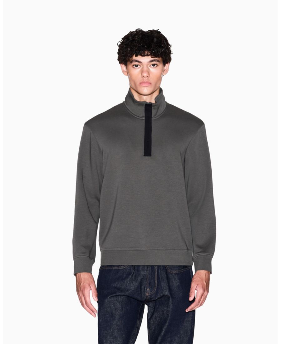 

Мужская толстовка из флиса с логотипом из грогрена, на молнии до середины груди A|X Armani Exchange, Sage