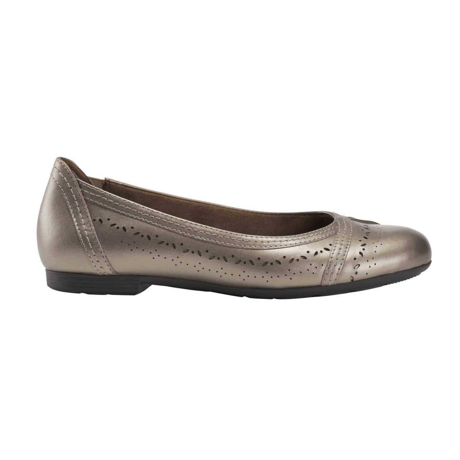

Женские балетки Vista Nova платинового цвета Earth Shoes