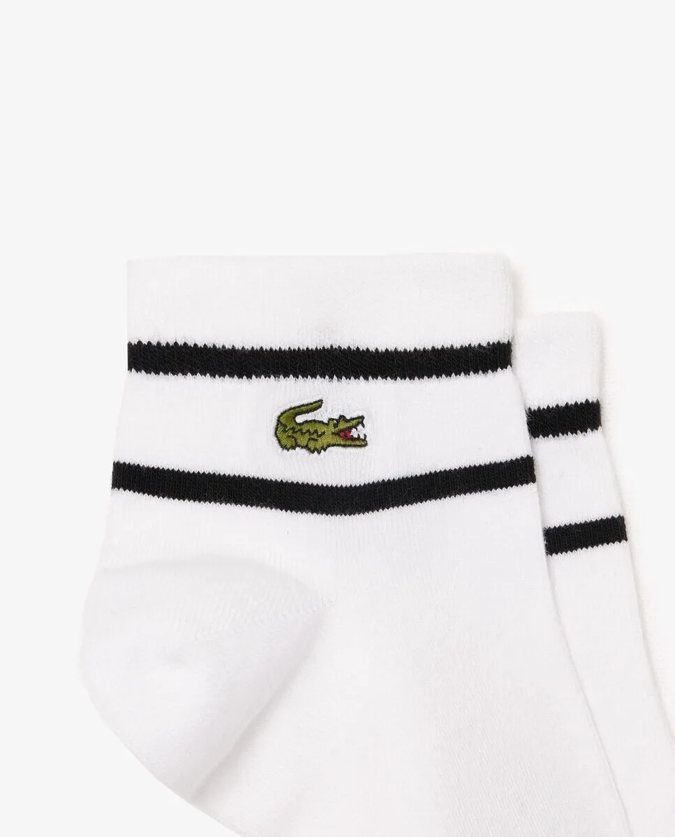 Унисекс набор из 2 полосатых носков белого цвета Lacoste, белый — фото 2