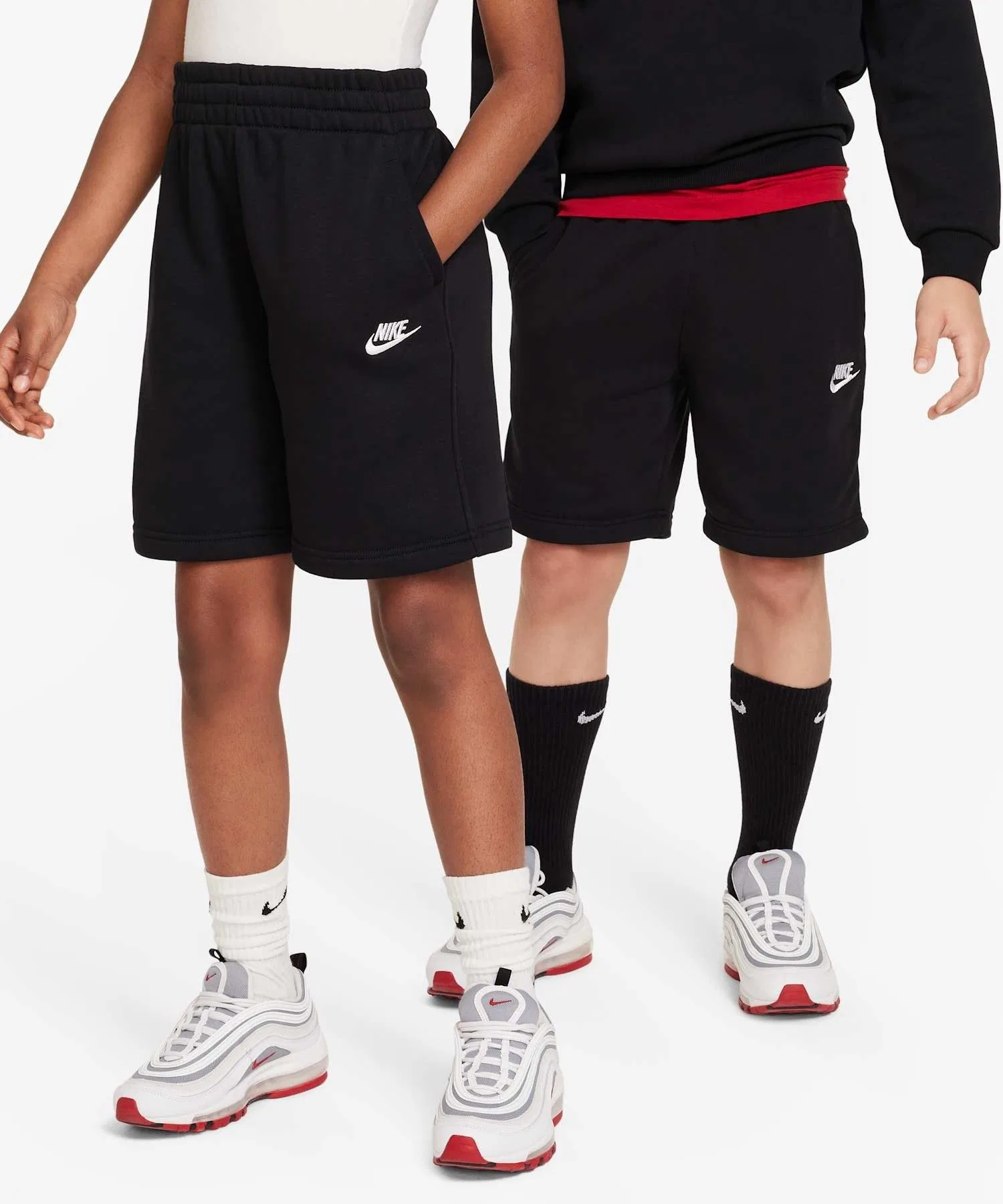 Детские шорты Nike Sportswear Junior French Terry Shorts / Детские флисовые шорты Nike Sportswear Club Big Kids' French Terry Shorts FD3015-010, черные