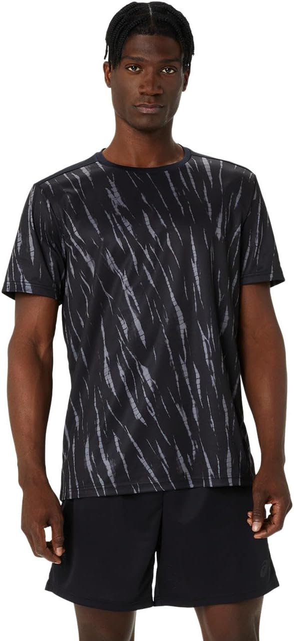 

Мужская тренировочная футболка Asics 2031E692 с принтом по всей поверхности, с коротким рукавом, черный