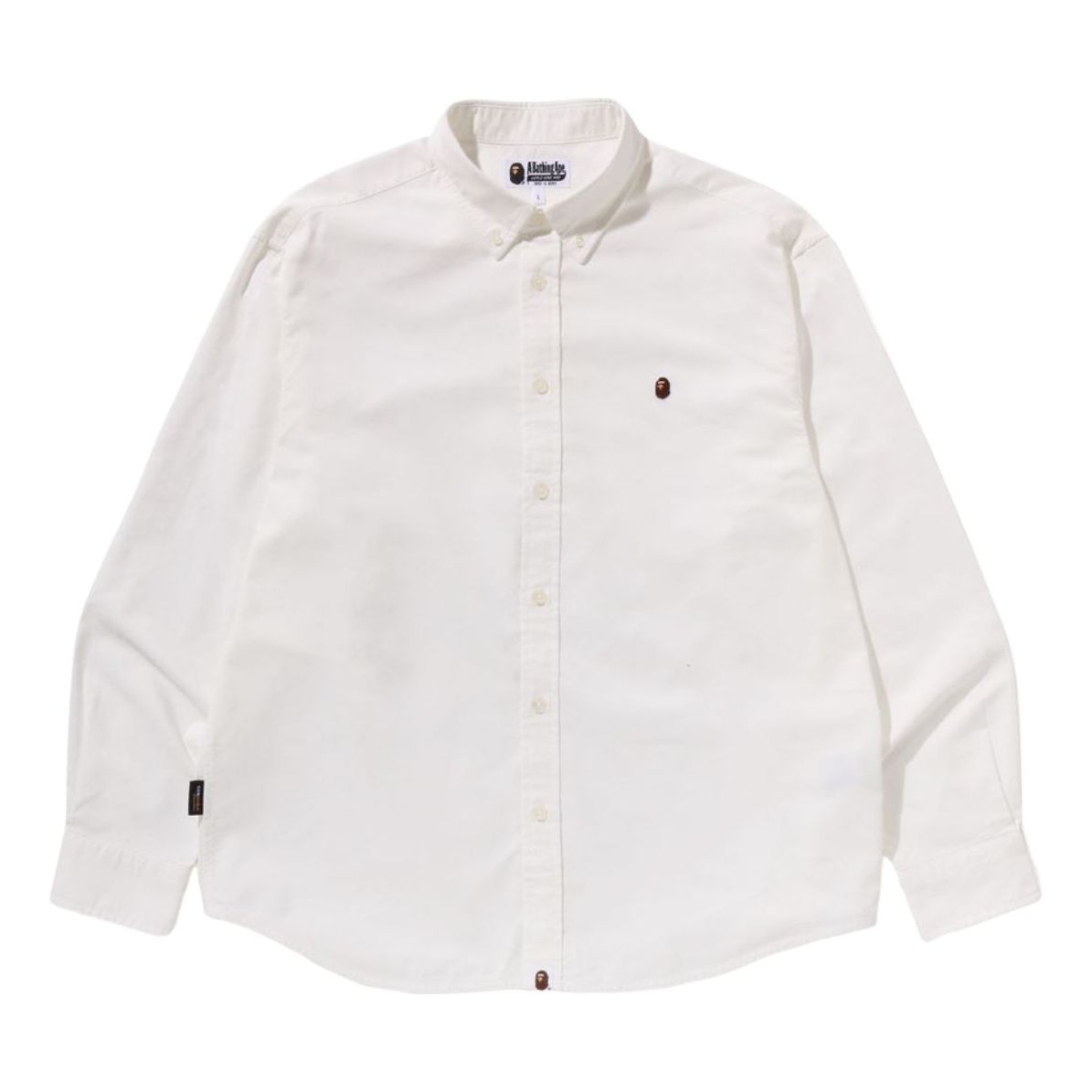 

Футболка с длинными рукавами A Bathing Ape One Point Oxford LS Shirt 'White'