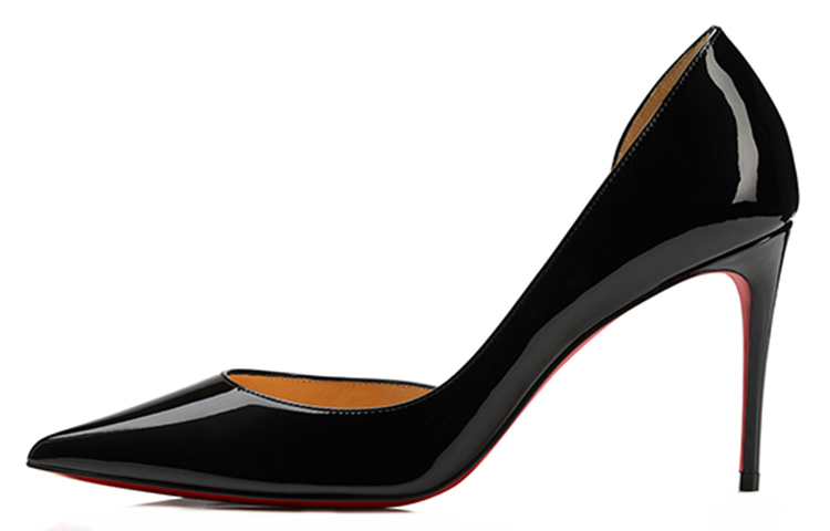 Туфли-лодочки Christian Louboutin на каблуке 85 мм из черной лаковой кожи — фото 2