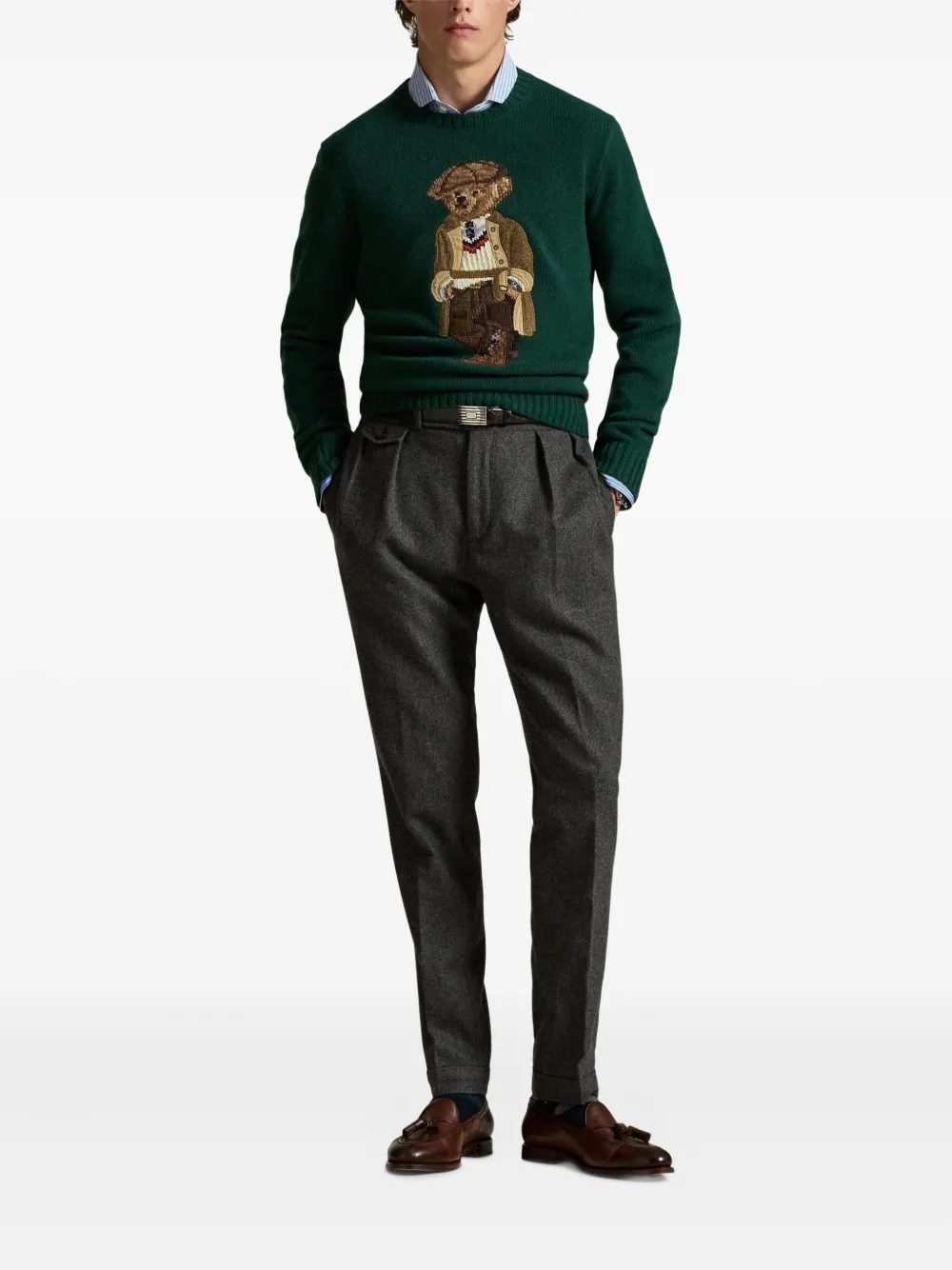 Шерстяной свитер POLO RALPH LAUREN, зеленый — фото 2
