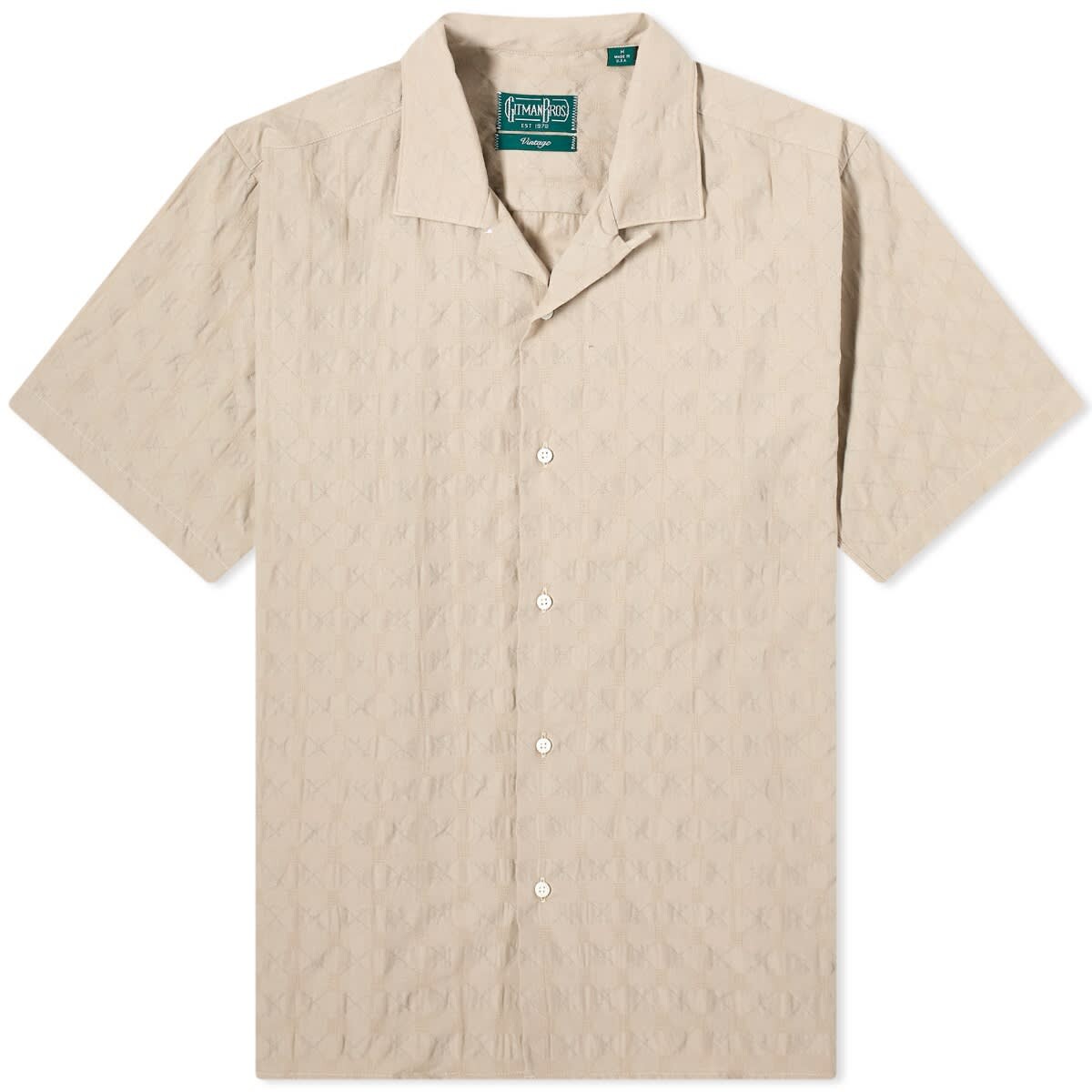 

Рубашка Gitman Vintage Japanese Ripple Jacquard Camp Shirt, цвет Tan