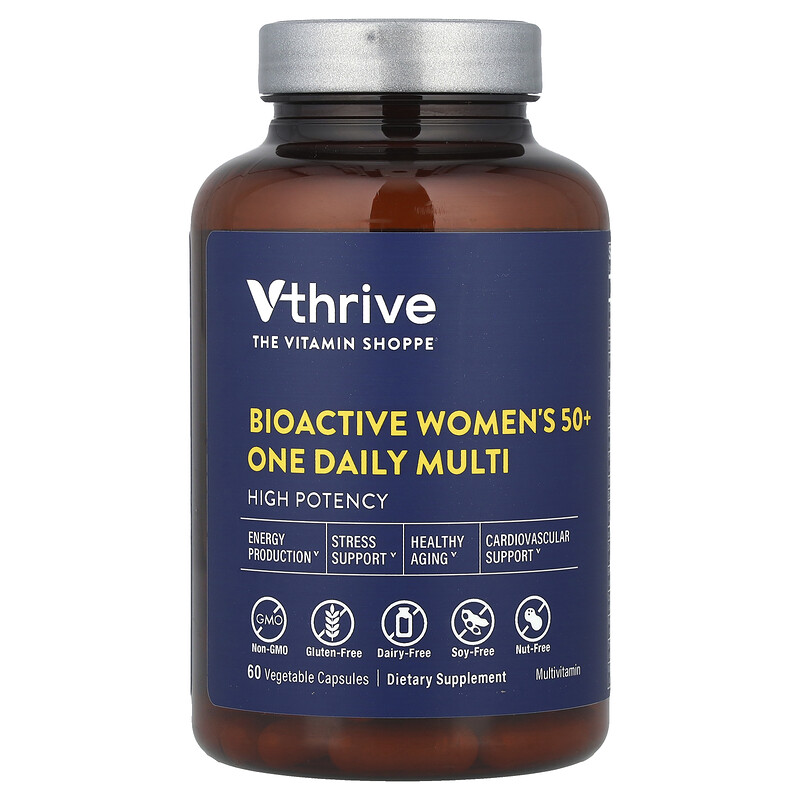 

Vthrive, Bioactive Women's 50+ One Daily Multi, 60 растительных капсул