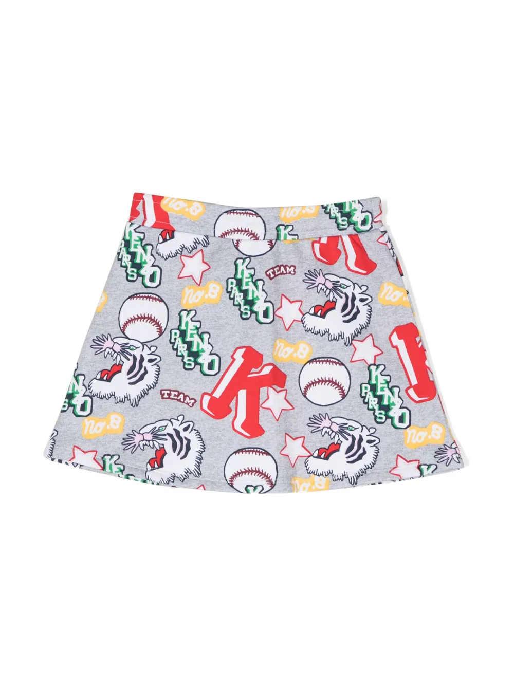 Юбка с кулиской и принтом Kenzo Kids, серый — фото 2