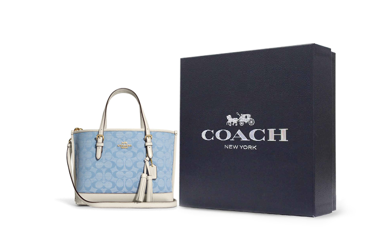 

COACH Сумка-шоппер из холста с кожаными вставками