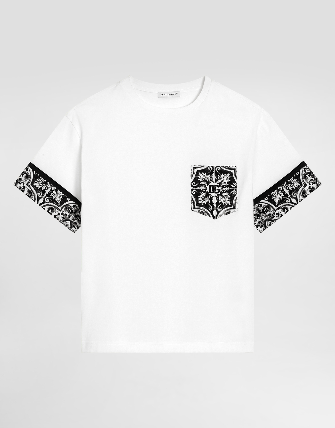 

Футболка из джерси с принтом «майолика» Dolce&Gabbana, мультиколор