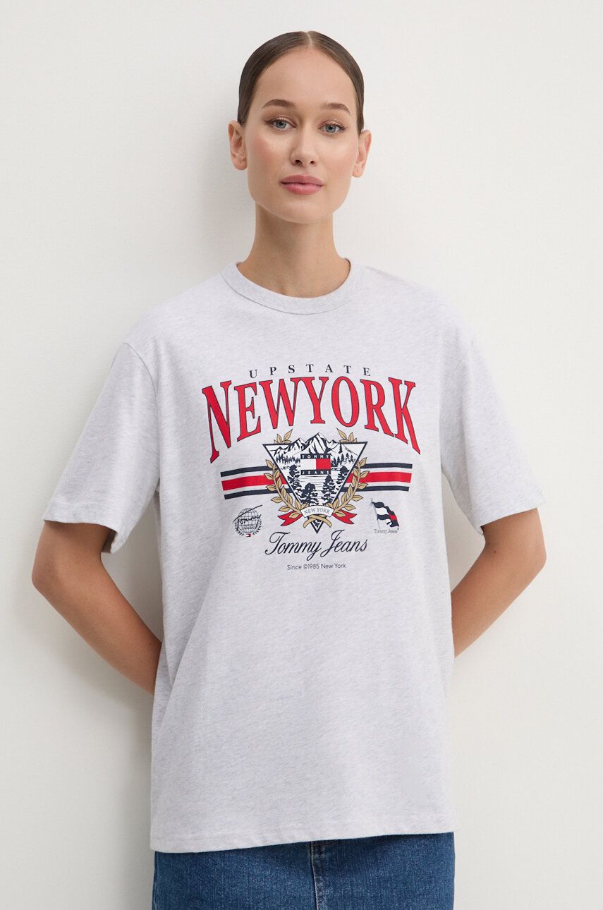 

Хлопковая футболка Tommy Jeans, серый