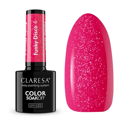 

Гибридный лак для ногтей Soak Off Uv/Led Funky Disco 4 5 г Claresa