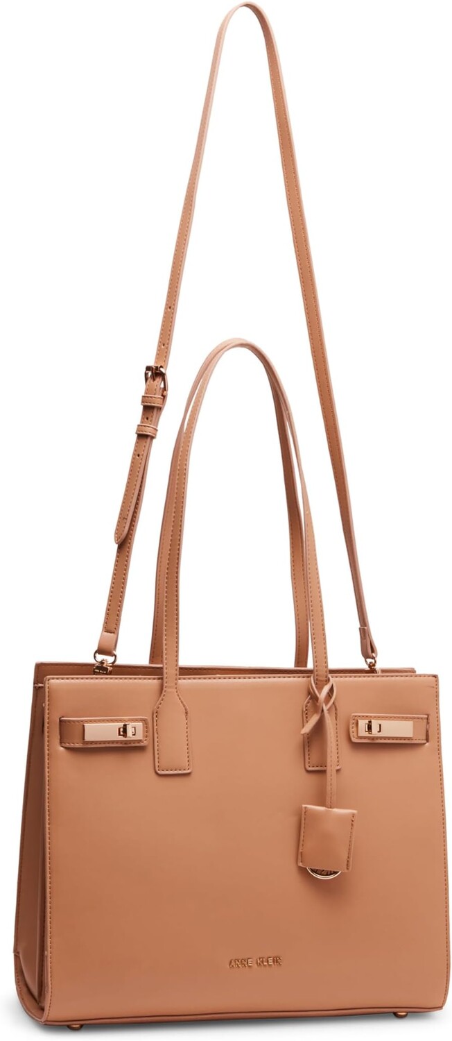 

Сумка Anne Klein Triple Compartment Minimal Tote with Double Turnlock, цвет Latte