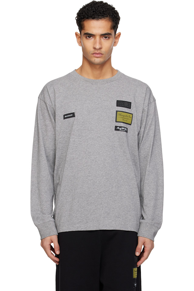 

Mm6 Maison Margiela Серая футболка с длинными рукавами