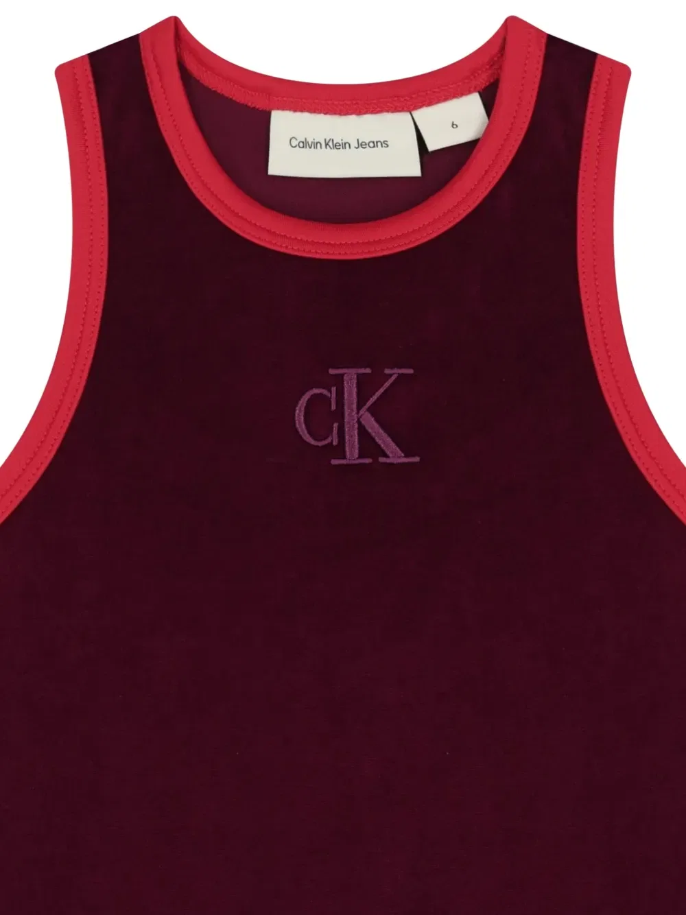 Платье А-силуэта с вышитым логотипом Calvin Klein Kids, красный — фото 3