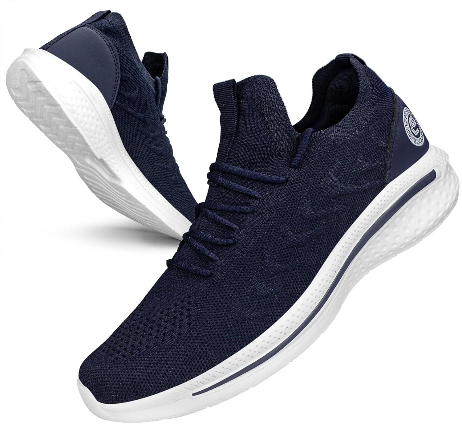 

Кроссовки Pujcs для мужчин, легкие, без шнурков, для бега, ходьбы, работы, тренировок и спорта, темно-синий