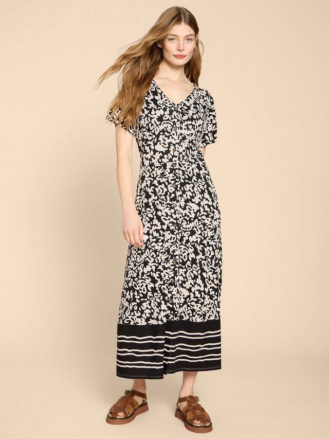 

Платье миди из джерси amelia White Stuff, цвет Black/Ivory