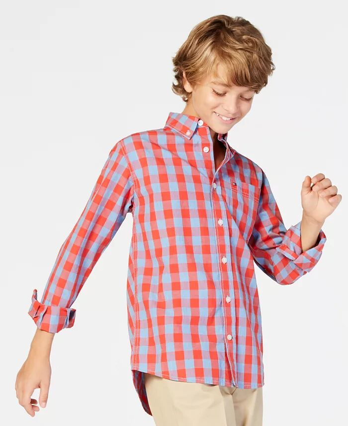 

Рубашка на пуговицах Big Boys Kirk Box-Plaid Tommy Hilfiger, красный