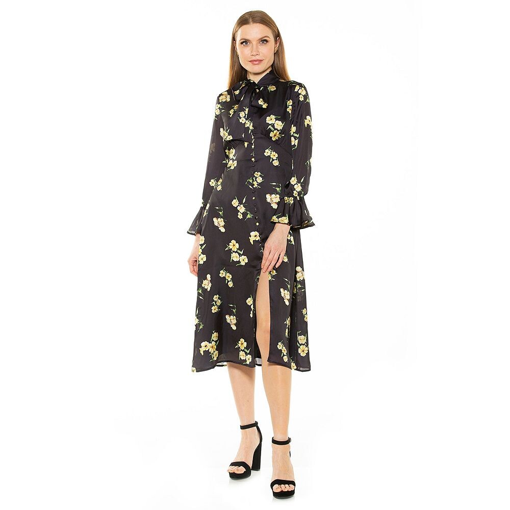 

Женское платье на пуговицах с бантом ALEXIA ADMOR Gemma, цвет Yellow Floral