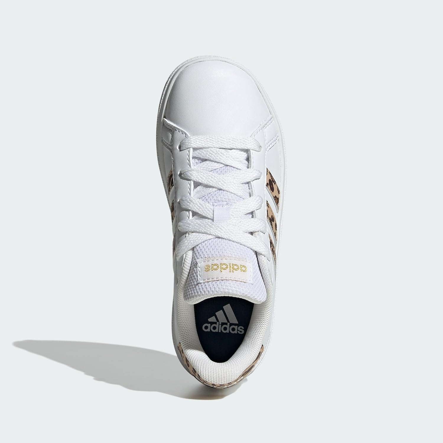 Детские кроссовки Adidas Grand Court 2.0 унисекс с эластичными шнурками и ремешком, белый — фото 4
