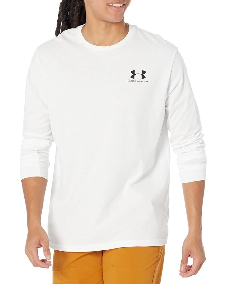 

Лонгслив Under Armour Sportstyle Left Chest Long Sleeve, белый/черный