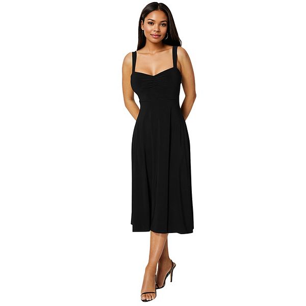 

Женское платье миди с силуэтом sweetheart и расклешенной юбкой Bebe, Black