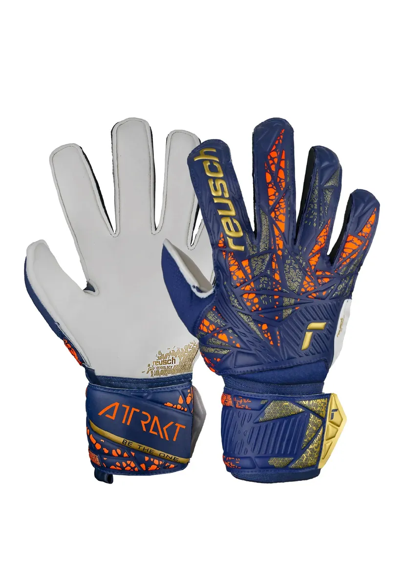 

Вратарские перчатки Reusch Attract Grip Junior, расширенного кроя, синий