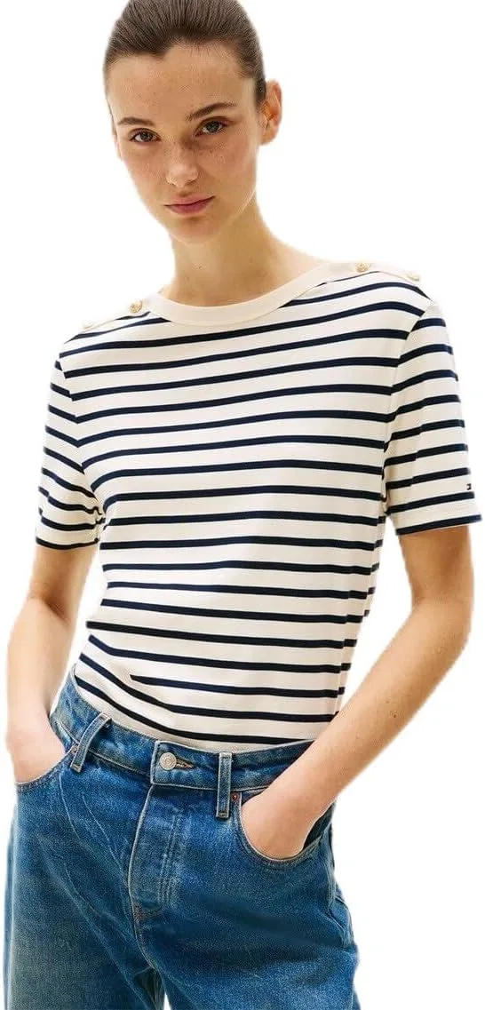 Блуза с золотыми пуговицами, Tommy Hilfiger, мульти