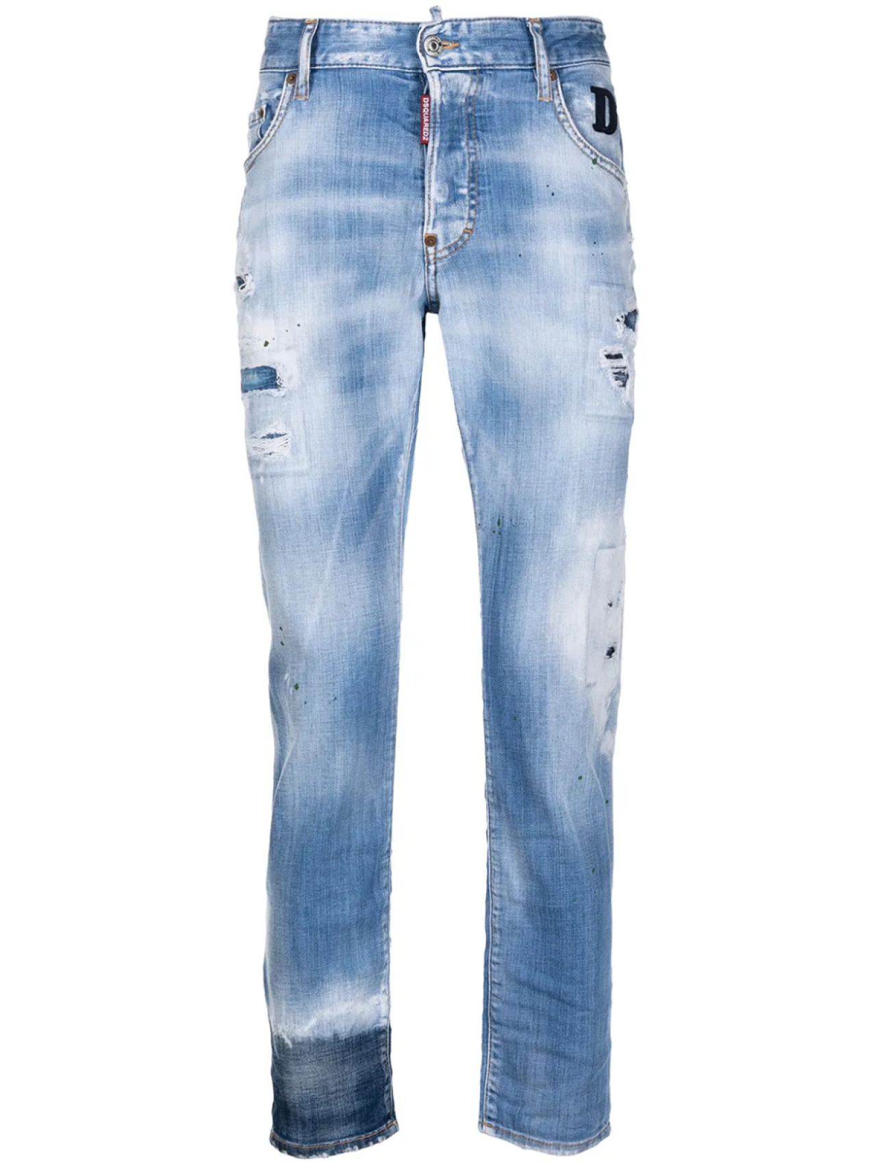 

DSQUARED2 прямые джинсы с прорезями, синий