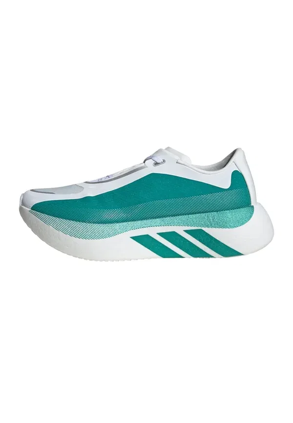 Кроссовки для бега по шоссе Hyperboost edge road running shoes Adidas Performance, облачно-белый, экипировочный зелёный металлик