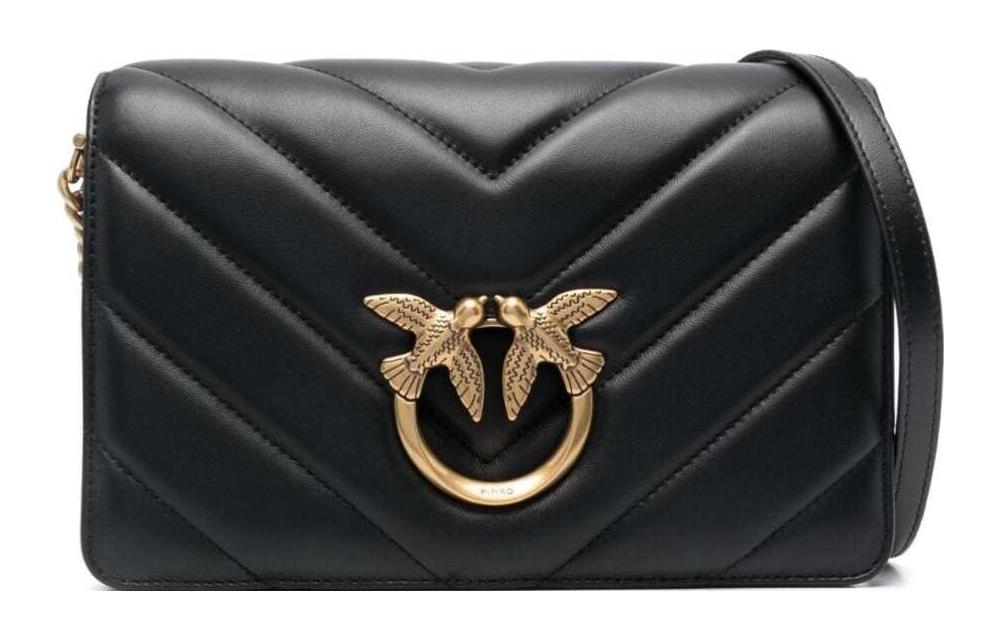 

PINKO Кожаная сумка через плечо из овчины черная