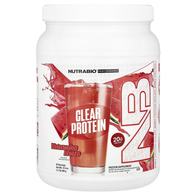 

NutraBio, Performance, чистый протеин, арбузный бриз, 494 г (1,1 фунта)