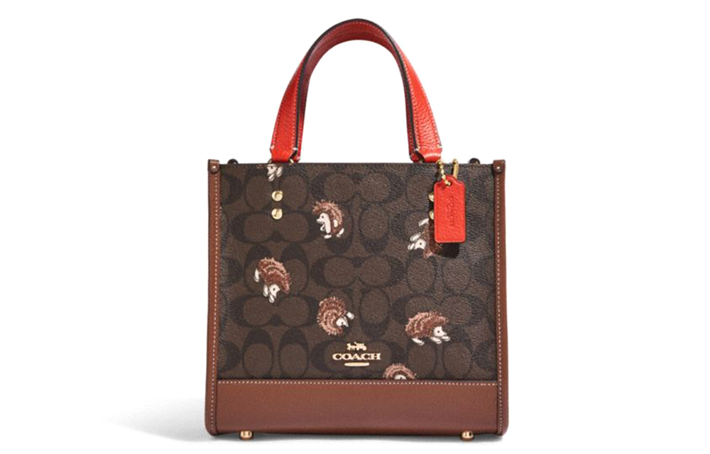 

COACH Сумка-шоппер из коровьей кожи, сумка-тоут, сумка через плечо, сумка-мессенджер, обычная женская, с монограммой, коричневого цвета