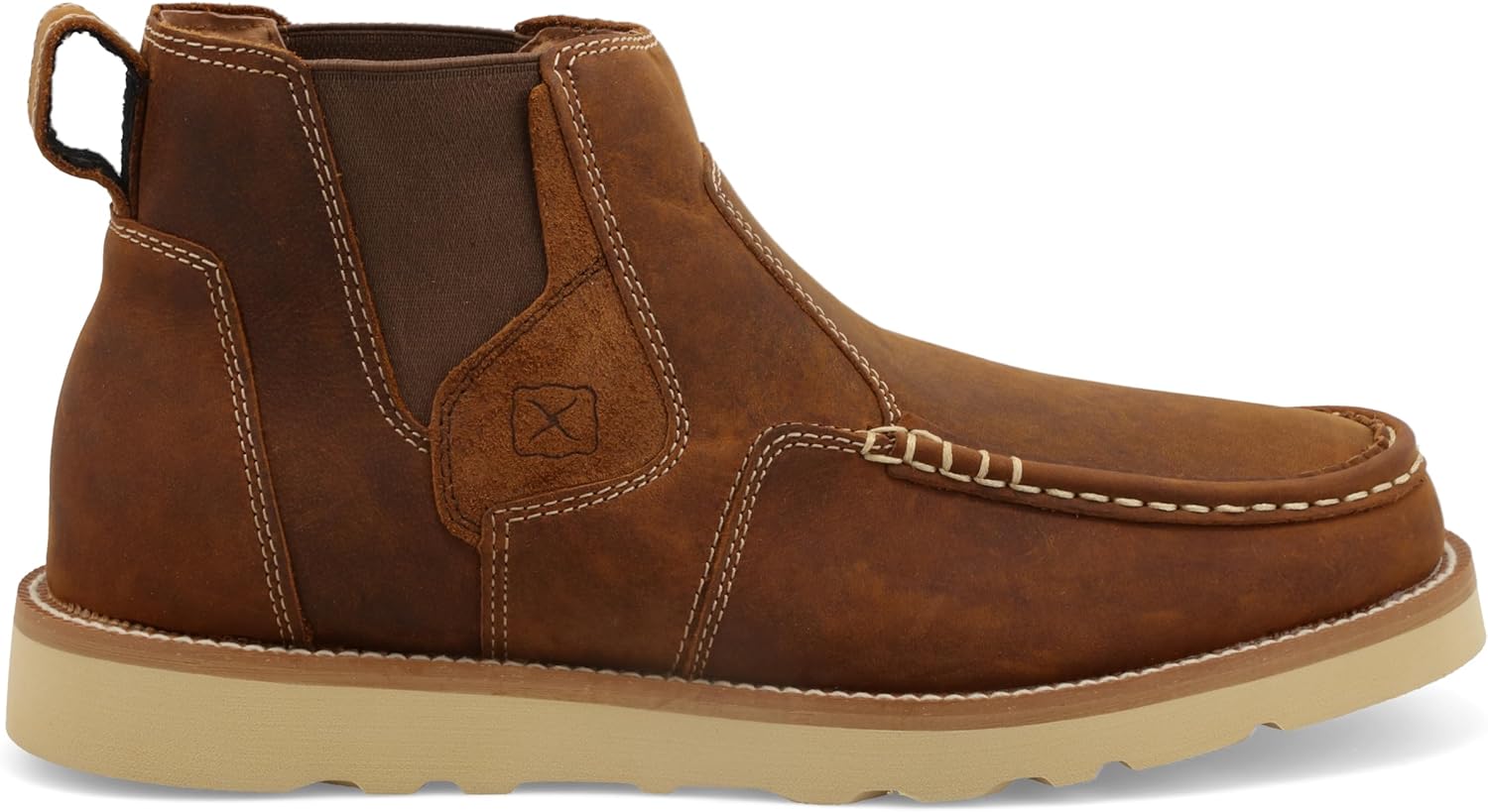Twisted X мужские ботинки с клиньевой подошвой Chelsea 4 с мок-носком, Oiled Saddle — фото 4