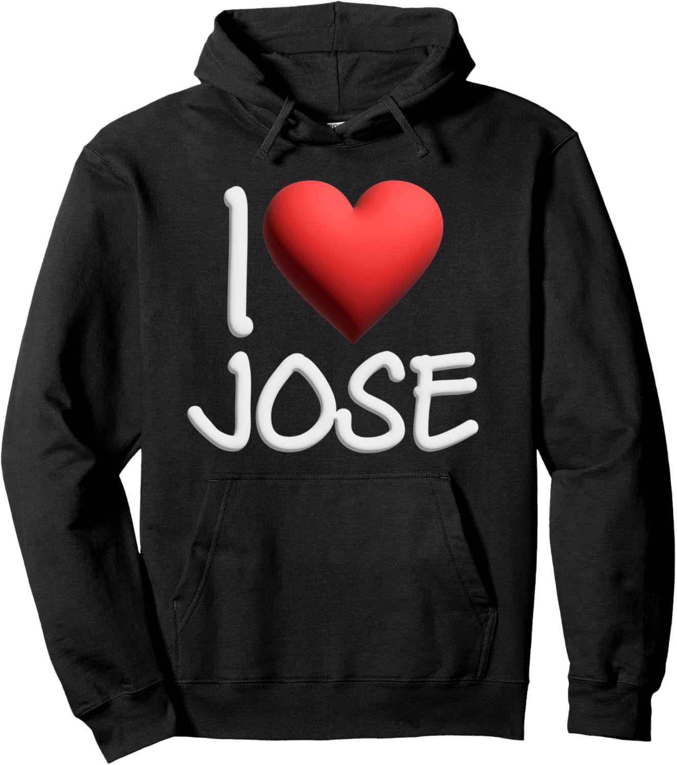 

Мужская толстовка с капюшоном и надписью Я люблю Хосе с сердечком, персонализированная Love Jose Name Friendship Tees, черный